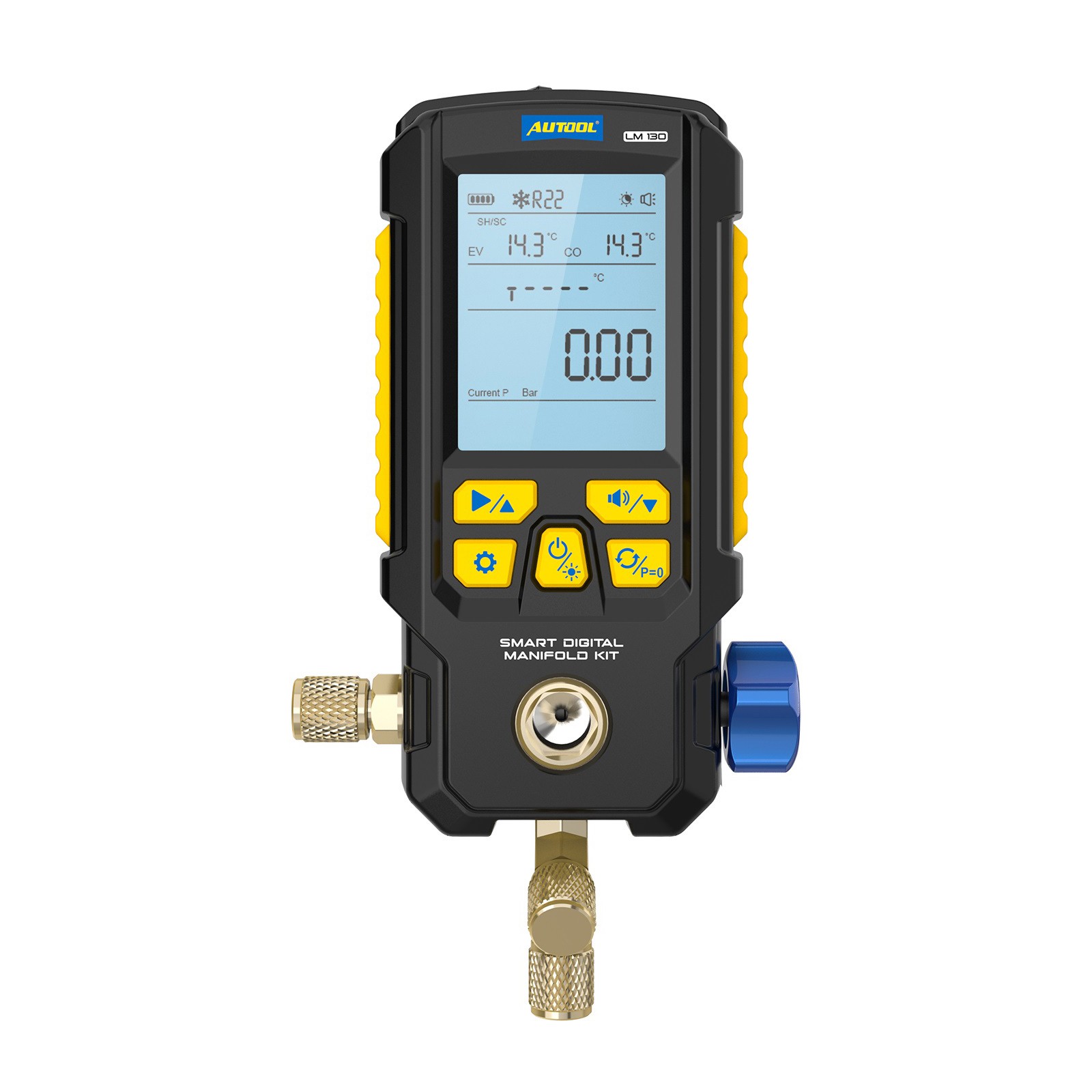Digital HVAC Refrigeration A/C Manifold Gauge Evacuation Pressure Leak Detector