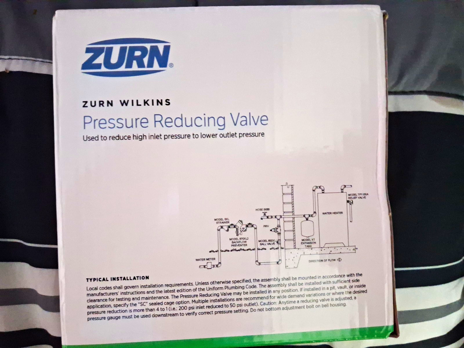 Zurn Wilkins Double Union 3/4″ Brass Pressure Reducing Valve 25-75 PSI Water