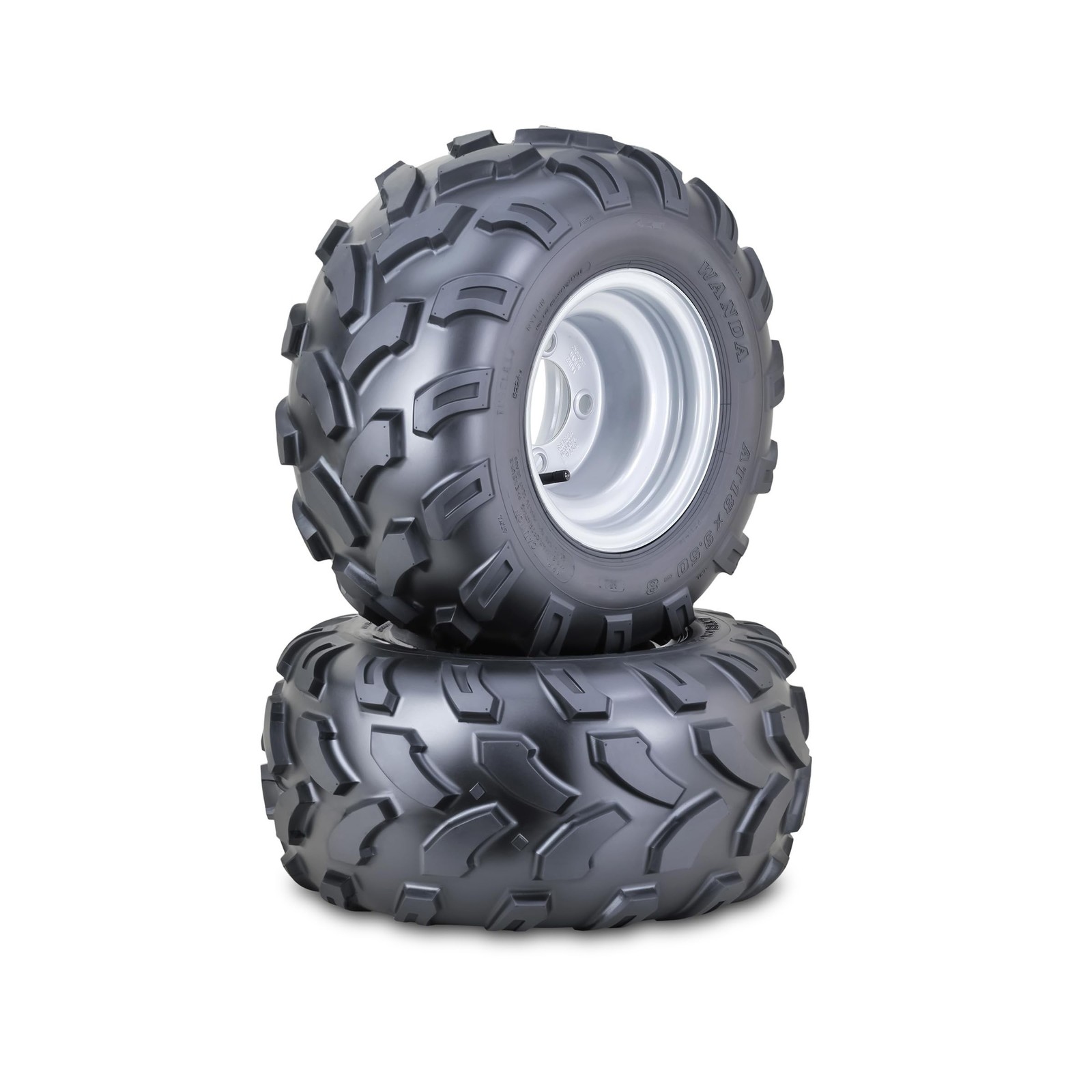 WANDA ATV Golf Cart Tire Wheel Assembly 18X9.5-8 4-Ply with 4 Lugs on 4″ PCD …