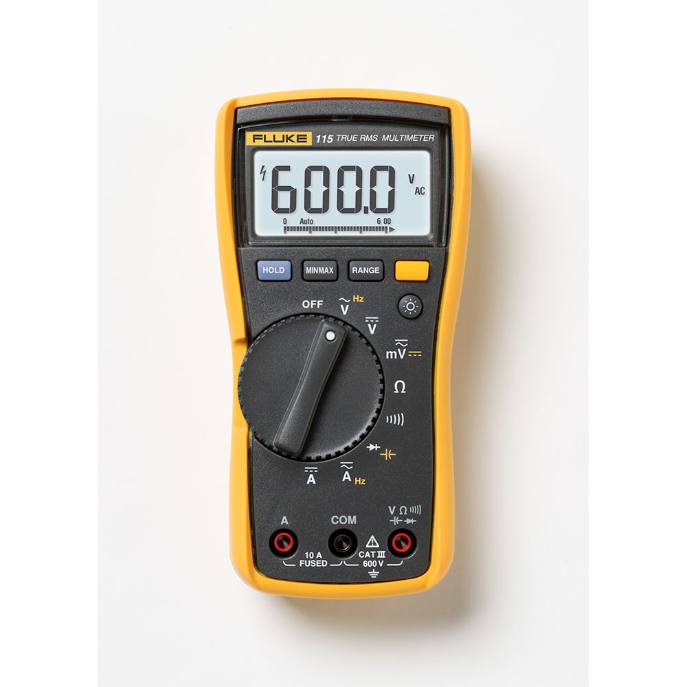Fluke 115 True RMS Field Technicians Digital Multimeter, 600V AC/DC Voltage