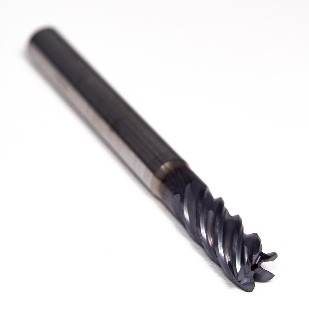 Fraisa P8105300 Carbide Corner Radius End Mill 6mm 5FL Polychrom 0.100″