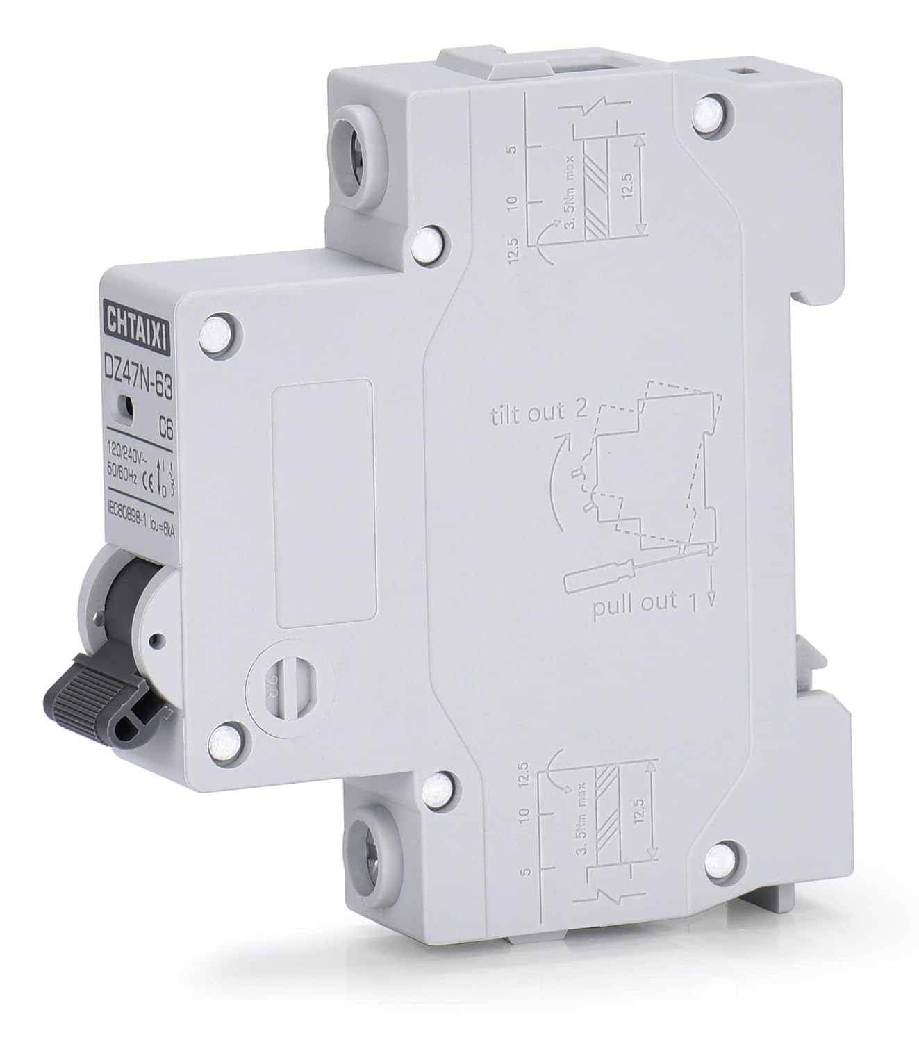 AC Miniature Circuit Breaker 10 Amp 120V 240V 1 Pole DIN Rail Mount Circuit Brea