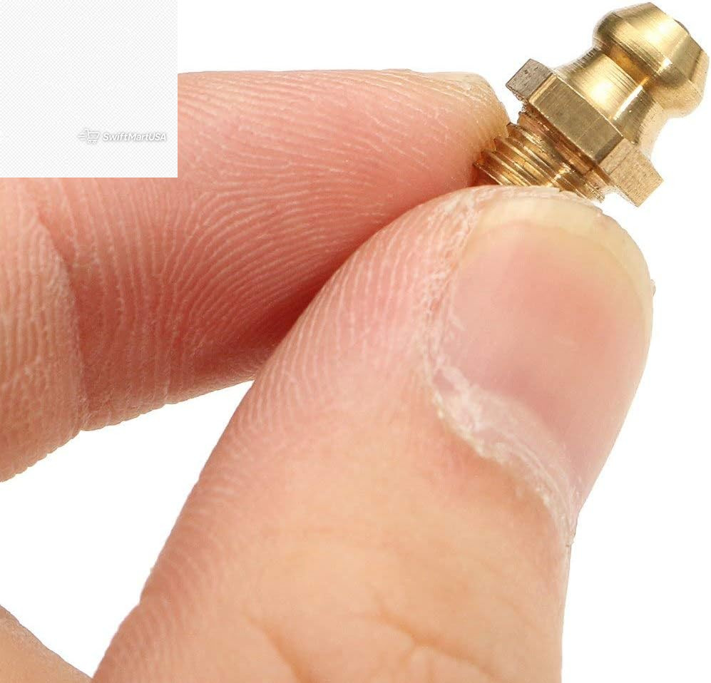 25 Pcs/Set 1/4-28 SAE-LT Copper Taper Thread Grease Zerk Nipple Fitting (Straigh