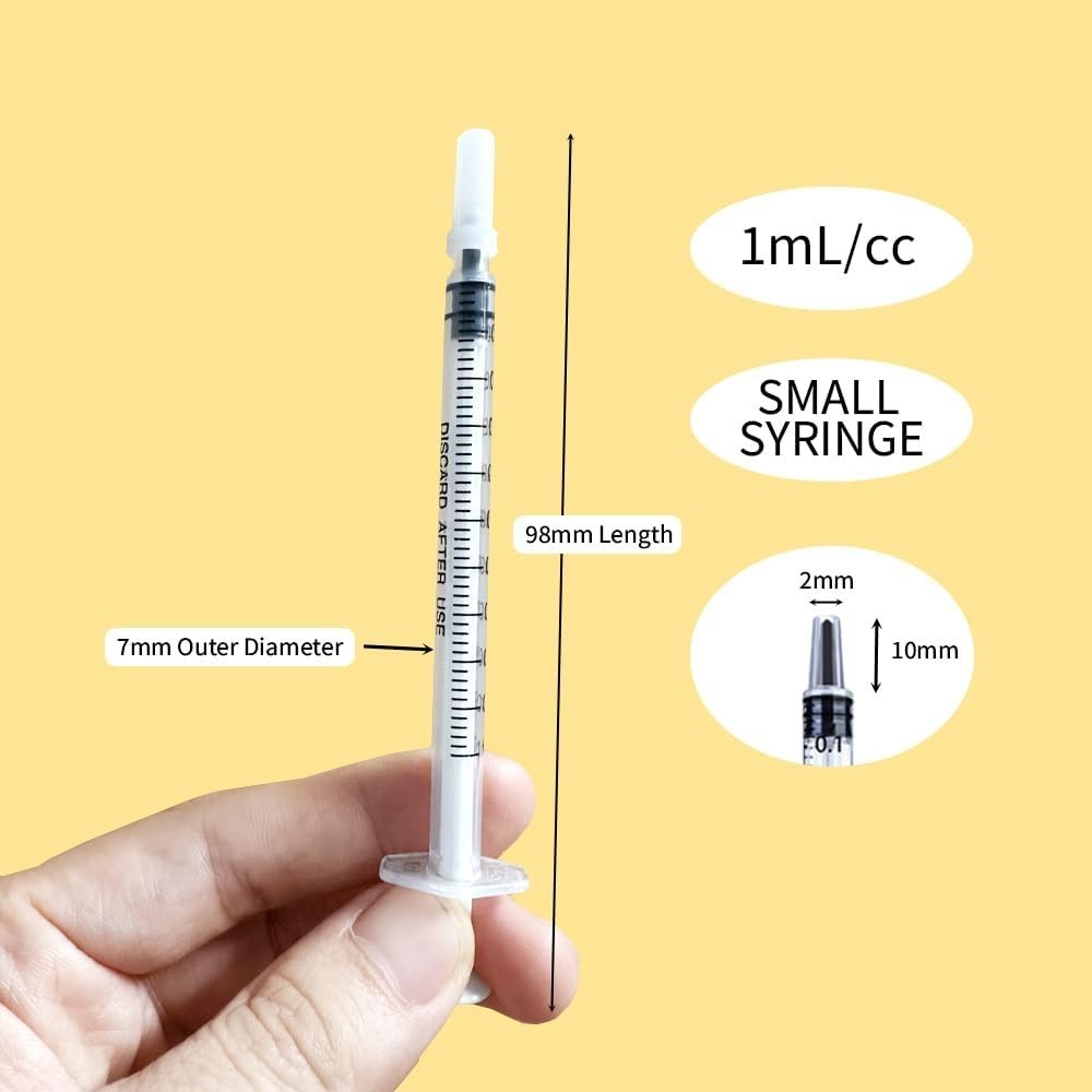 NIB! 50 Ct. 1 ML Factory Sealed Individually Wrapped Oral Syringes With Caps