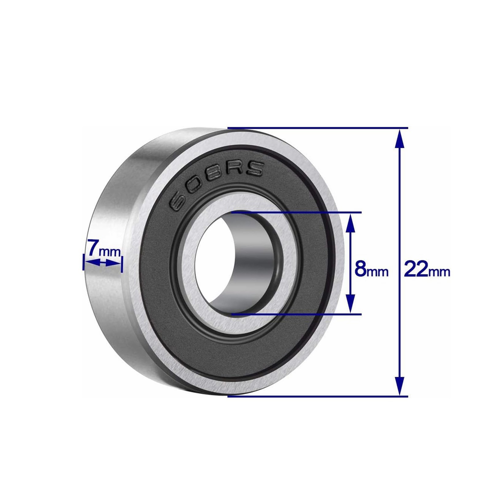 YAMASO 20 Pcs 608 2RS Ball Bearings – Bearing Steel and Double Rubber Sealed …