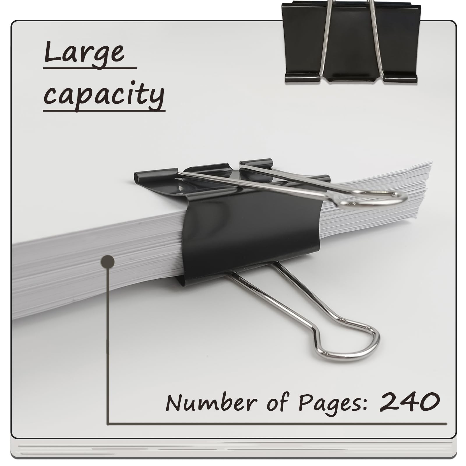3-Inch Extra-Large DSTELIN Binder Clips – Heavy-Duty Black Extra Large,