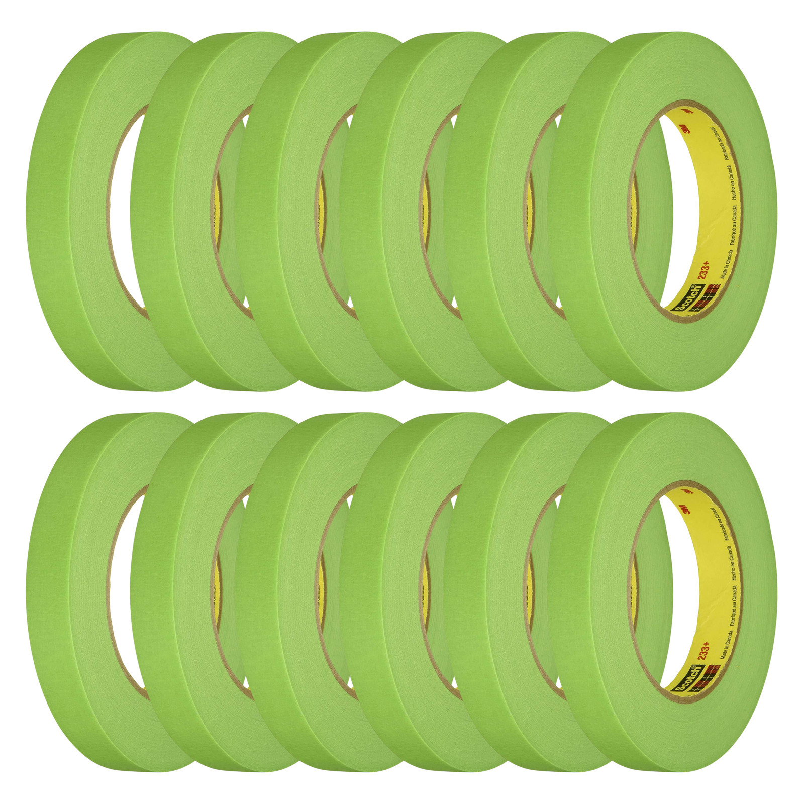 3M Performance Green Masking Tape (233+): 3/4 in. x 60 yds. (Green) [12 Rolls]