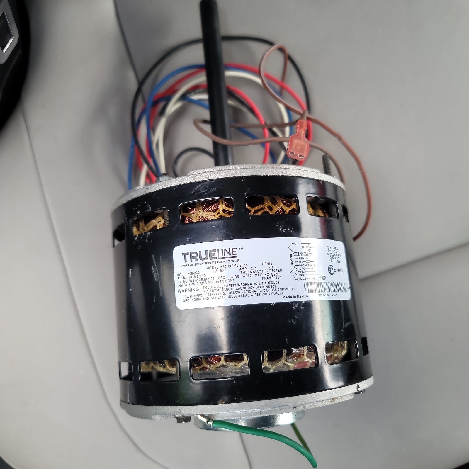TRUELINE W51-13BJA3-02 HVAC Blower Fan Motor 1/3 HP 1 Phase 09/07/23 AB