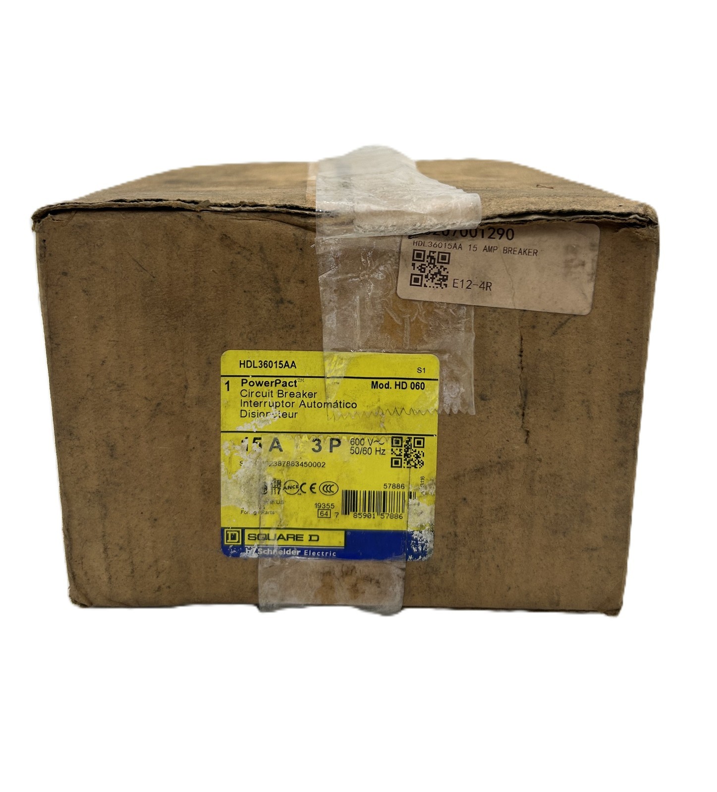 Square D HDL36015AA PowerPact Circuit Breaker 15A 3-Pole 600VAC
