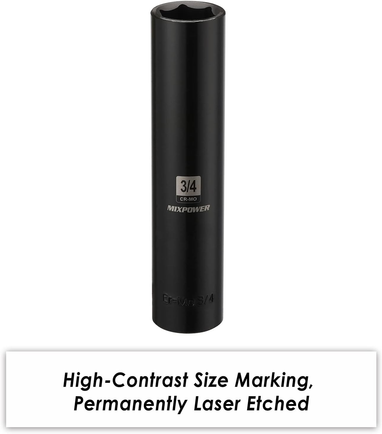 1/2″ Dr. X 3/4-Inch Extra Long Deep, 6 Point Impact Socket, Cr-Mo Alloy Steel