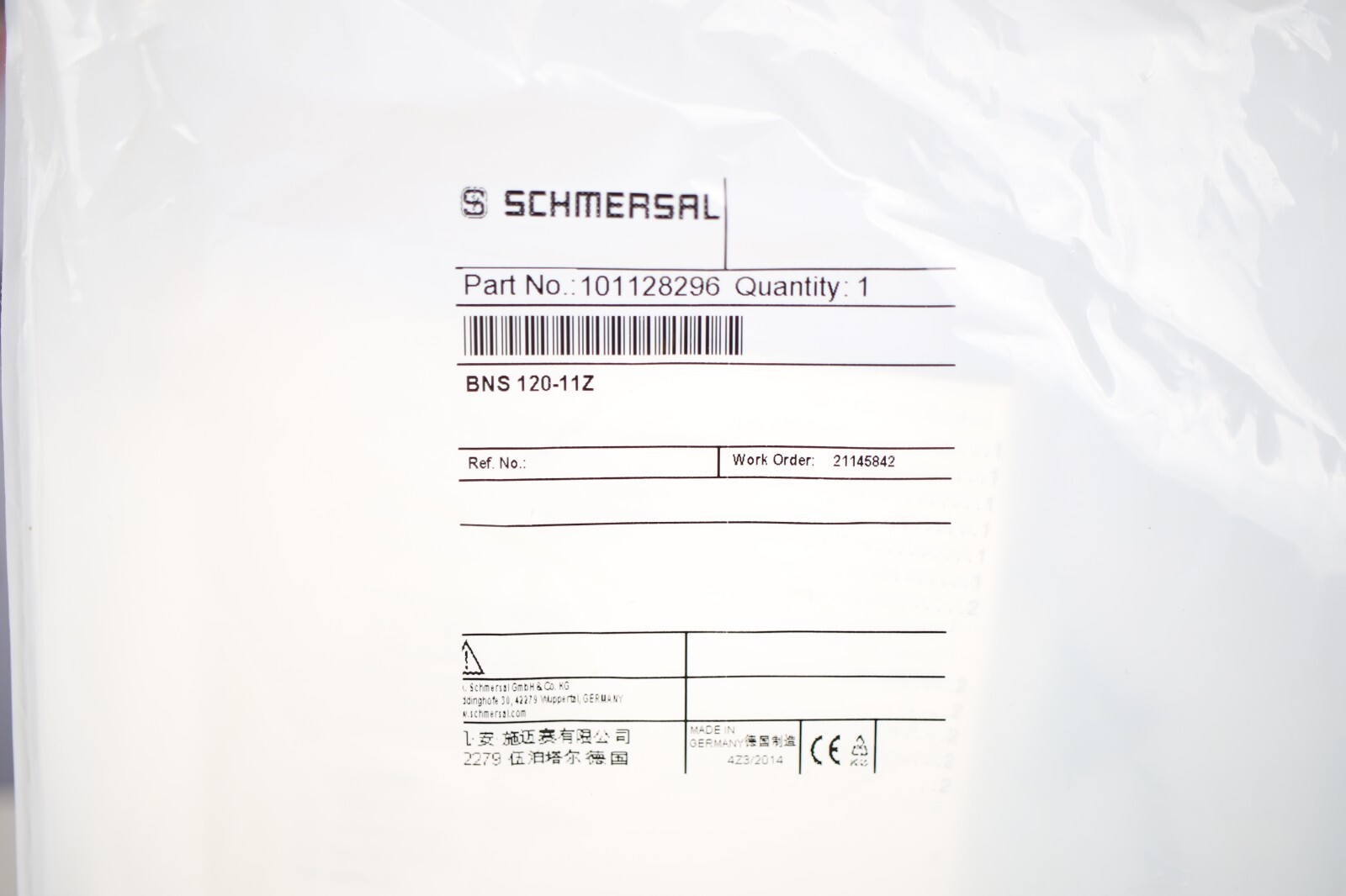 SCHMERSAL BNS 120-11Z (101128296) (PROXIMITY SWITCH) – 6 months warranty