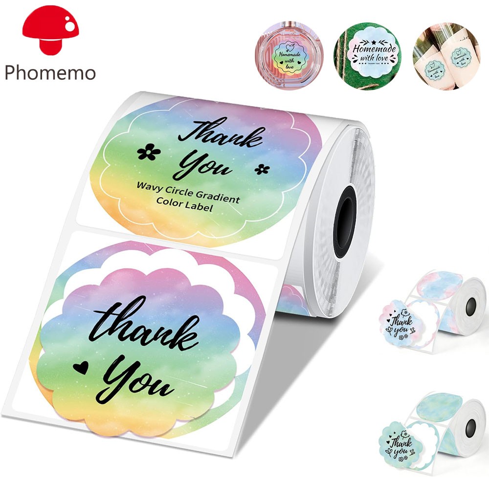 3Rolls Self-Adhesive Thermal Sticker Label Round 50x50mm for Phomemo M110 M100