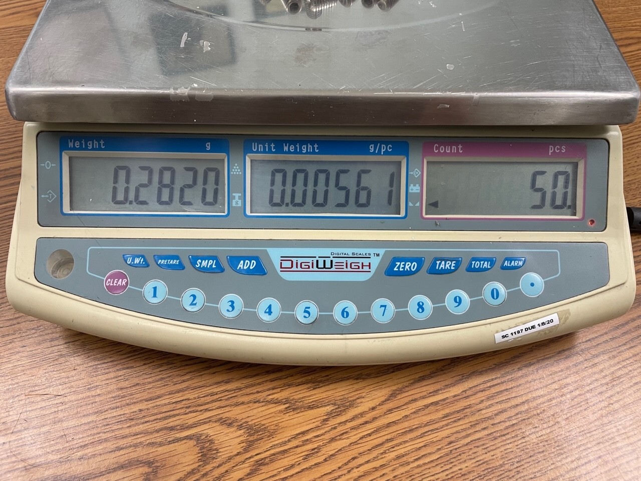 DigiWeigh, DWP-98CBH Digital Counting Scale, 9 x 11.5″ Pan, 6lb Max Capacity