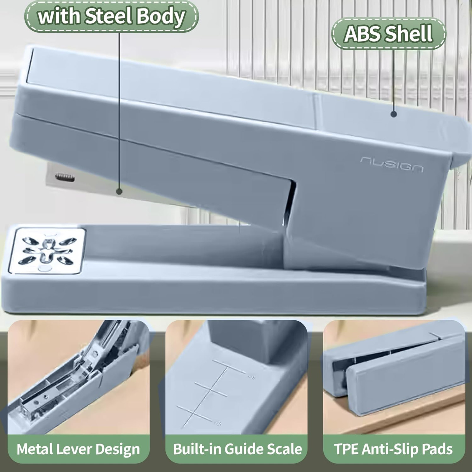 Desk Stapler 360 Degree Rotating Swing-Arm Heavy Duty Metal 25 Sheet Capacity