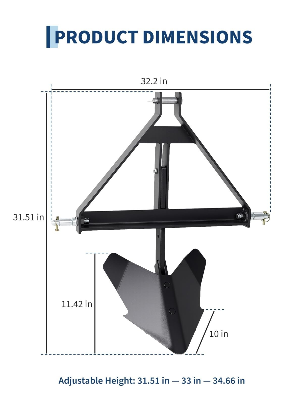 Steel Middle Buster Heavy Duty For Category 1 3 Point Quick Hitch Tractors Plow