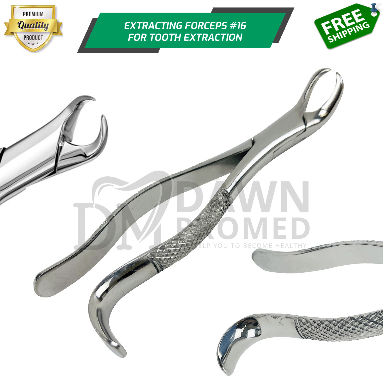 Dental Extracting Forceps #16 Cow horn beak For lower molars Surgical Dental