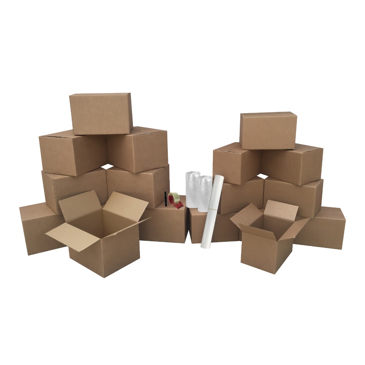UBMOVE Basic Moving Boxes Kit #1 + Supplies 18 Moving Boxes, Bubble, & Tape
