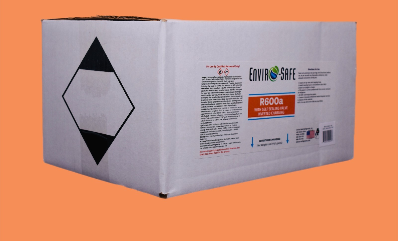 Enviro-Safe R600a Refrigerant w/ k28 Self-Sealing Cap | 10 Cans + Top Tap