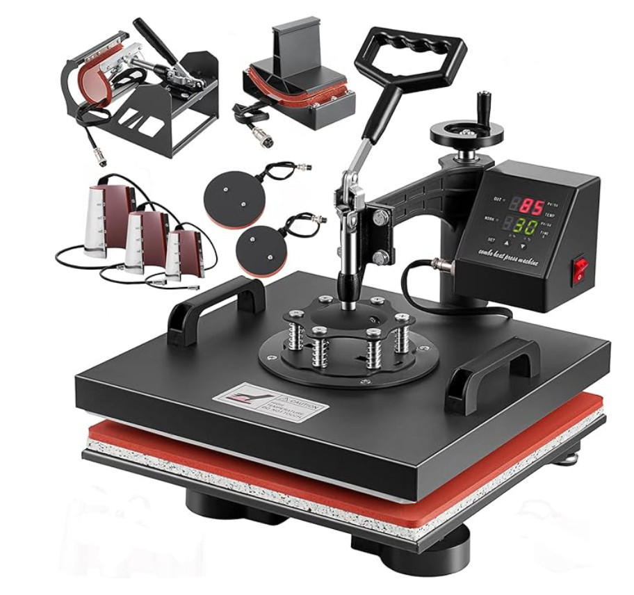 5 in 1 Heat Press Machine, Heat Press 15×15 inch, T Shirt Pressing Machine Slide