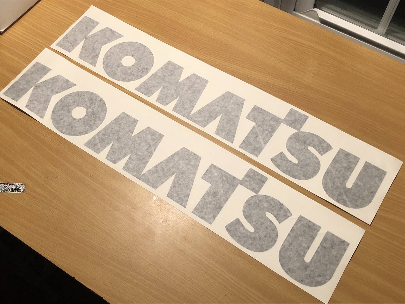 Komatsu 24” Black Vinyl Decal Sticker (Set of 2) Mini Excavator Loader 4×4