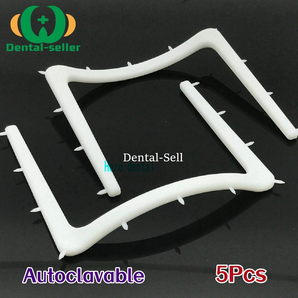 5Pc Dental Autoclavable Plastic Rubber Dam Frame Holder U Shape Instrument White