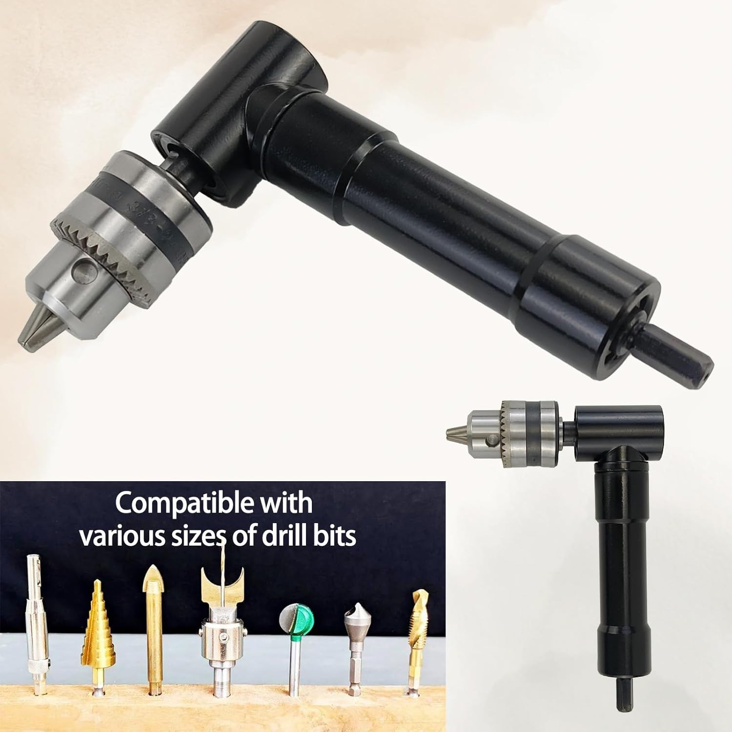 Right Angle Attachment 90 Degree Cordless Right Angle Drill Adapter with 3/8″