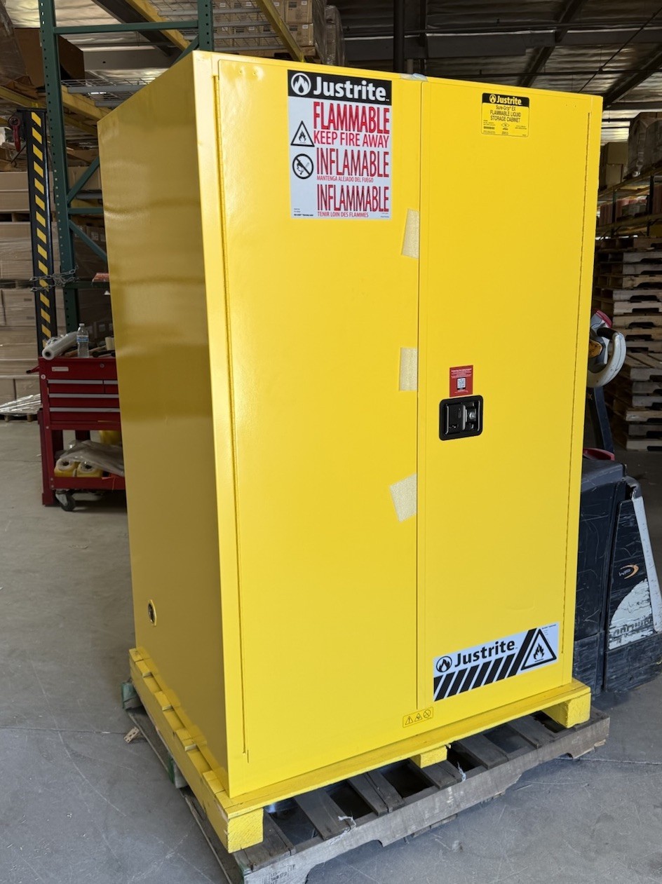 JUSTRITE 899020 Flammables Safety Cabinet 90 gal 43 x 34 x 65 Self-Close