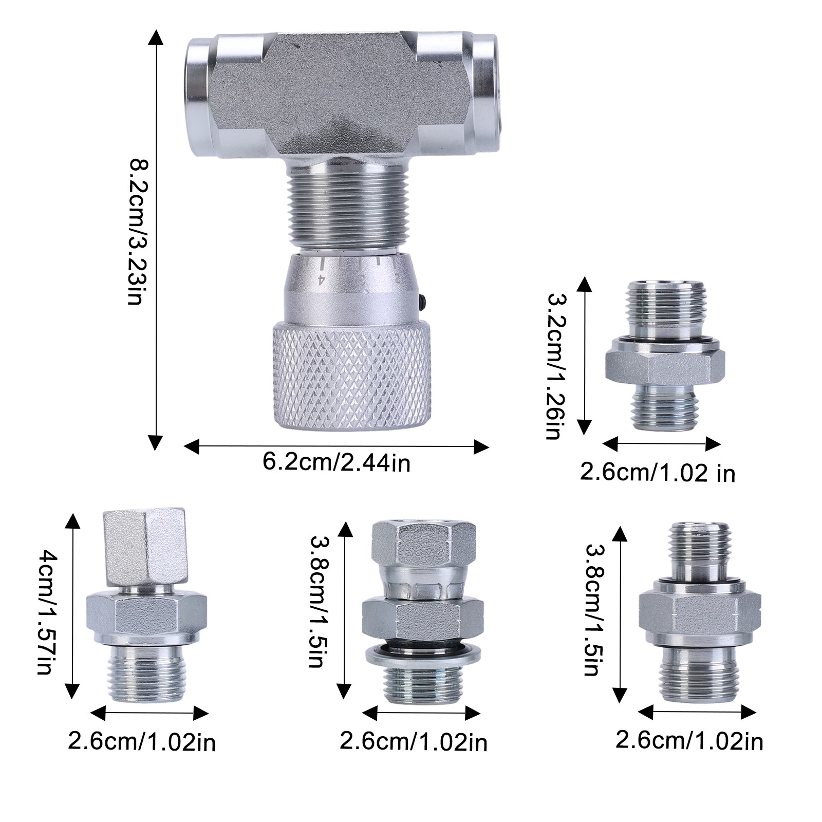 For Fluids Gases 3/8in Hydraulic Adjustable Flow Control Two-way Joint w/ G3/8