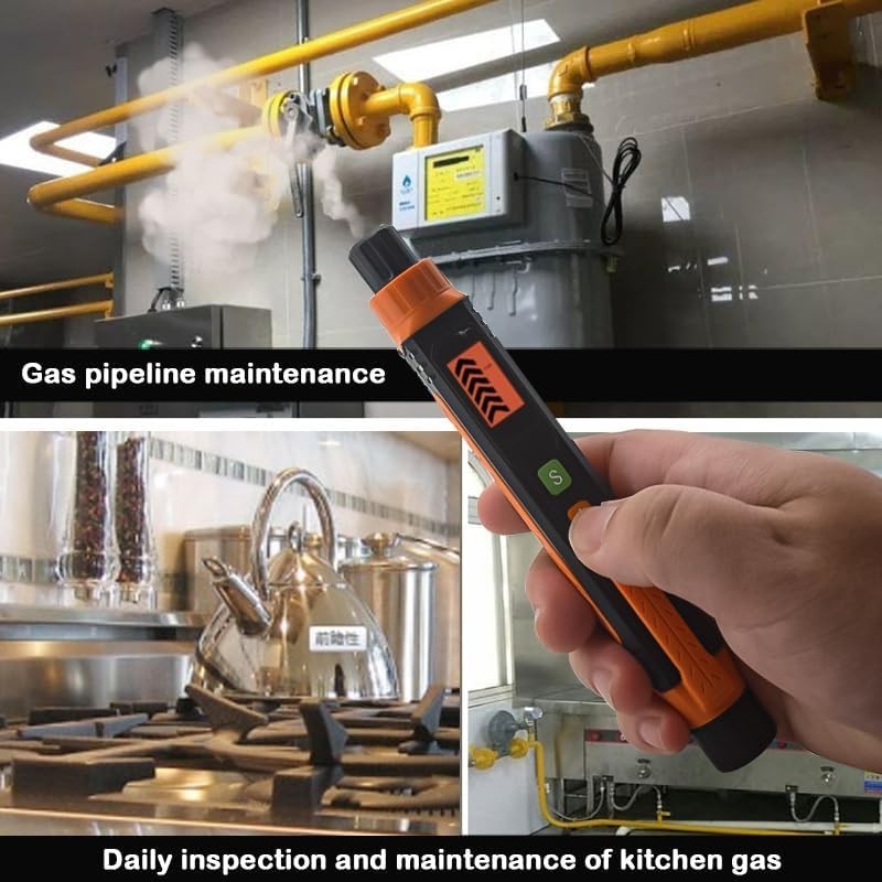 Natural Gas Leak Detector, Portable Gas Sniffer with Audible & Visual Alarm, for