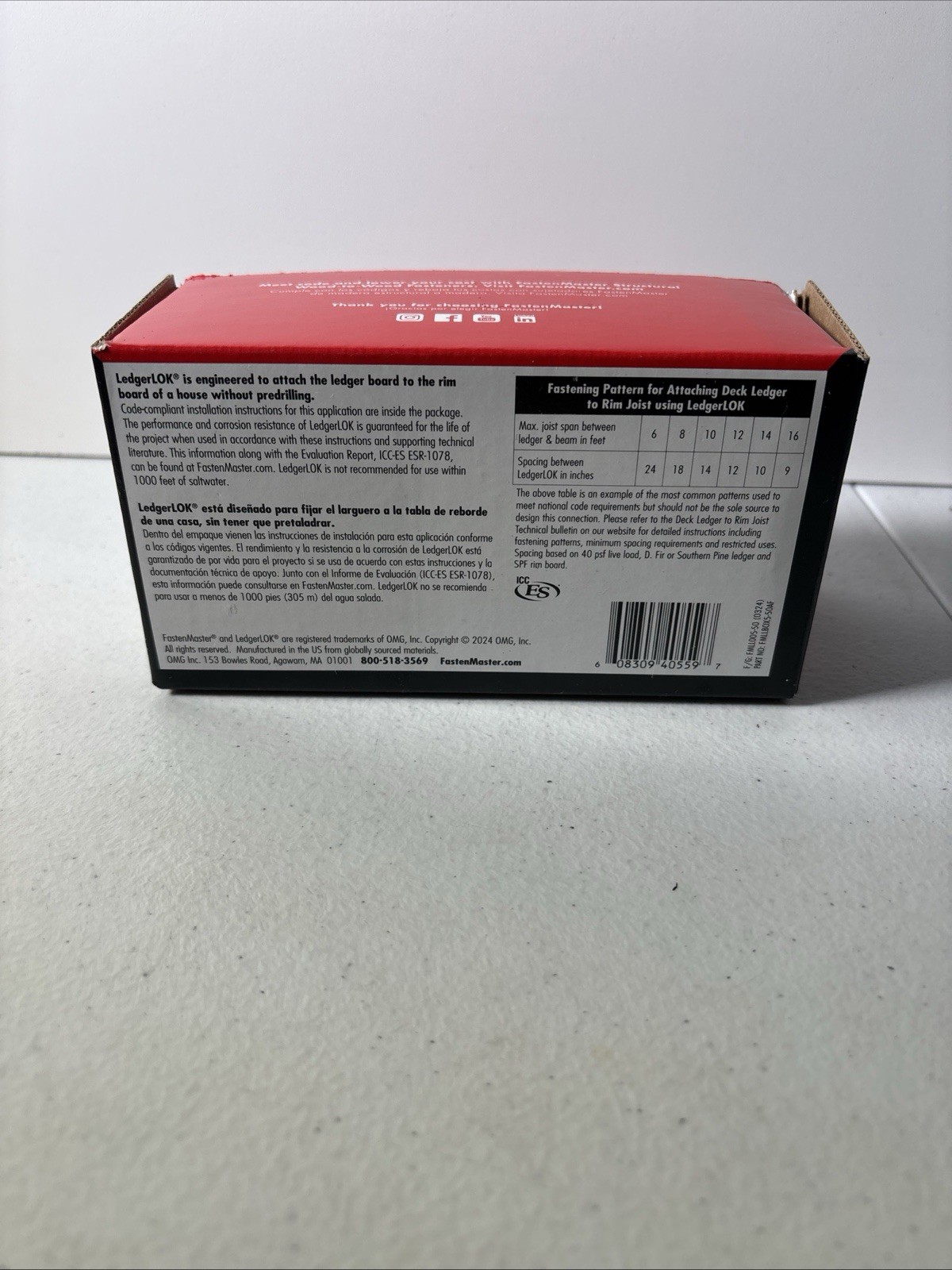 FastenMaster FMLL005-50 LedgerLOK Ledger Board Fastener, 5 Inches, 50-Count