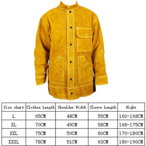 Leather Welding Work Jacket Split Welder Jacket Clothes For Men Women XXXL Size