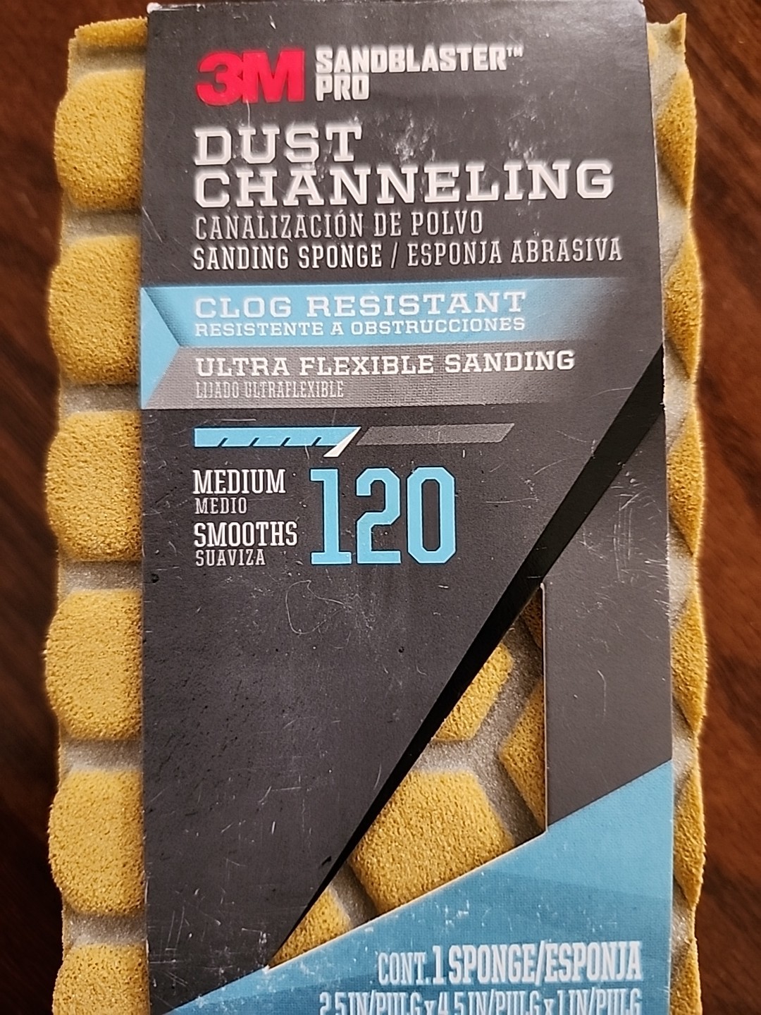 3M Sandblaster™ Pro, Dust Channeling And Clog Resistant 120 Medium Sponge