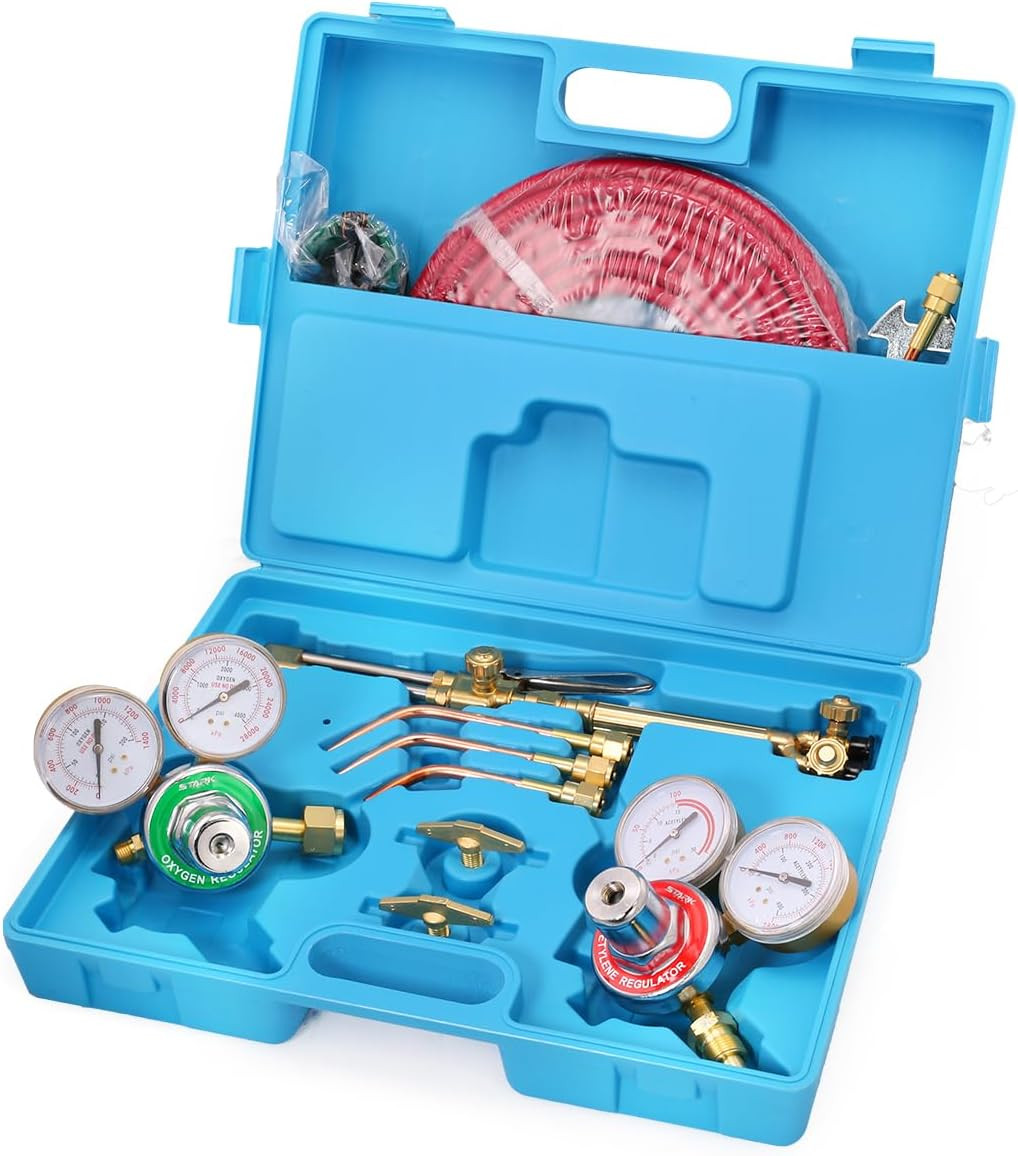 Stark USA Portable Oxygen Acetylene Welder Include Nozzles Cutting Torch, Brazin