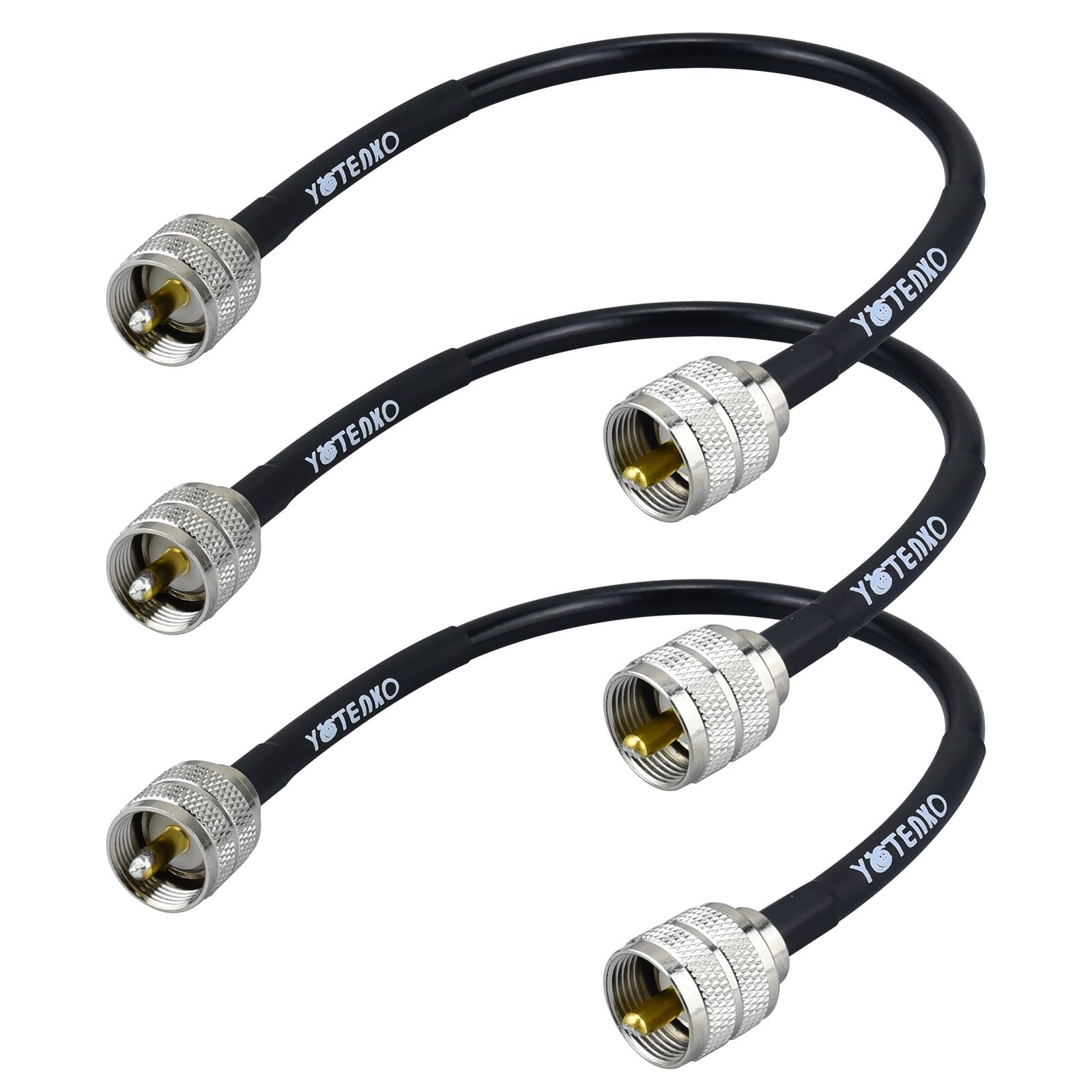 12 inch RG8x Coaxial Cable, 3 Pack 1ft Jumper CB Coax Cable PL259 M… Fast Ship