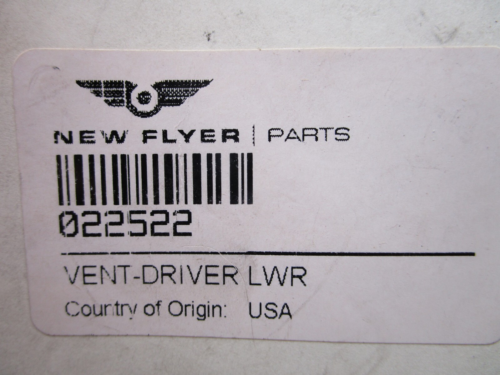 New Flyer 022522 Vent Lower Drivers Side 9″ x 5″
