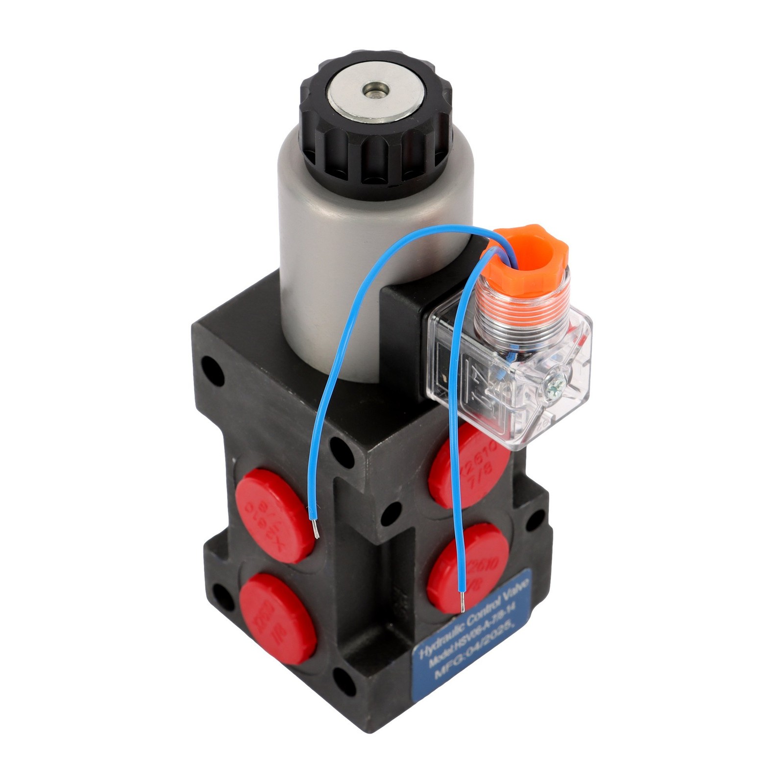 6 Port 12V DC Hydraulic Diverter Valve 13 GPM 25MPa 3 Connectors
