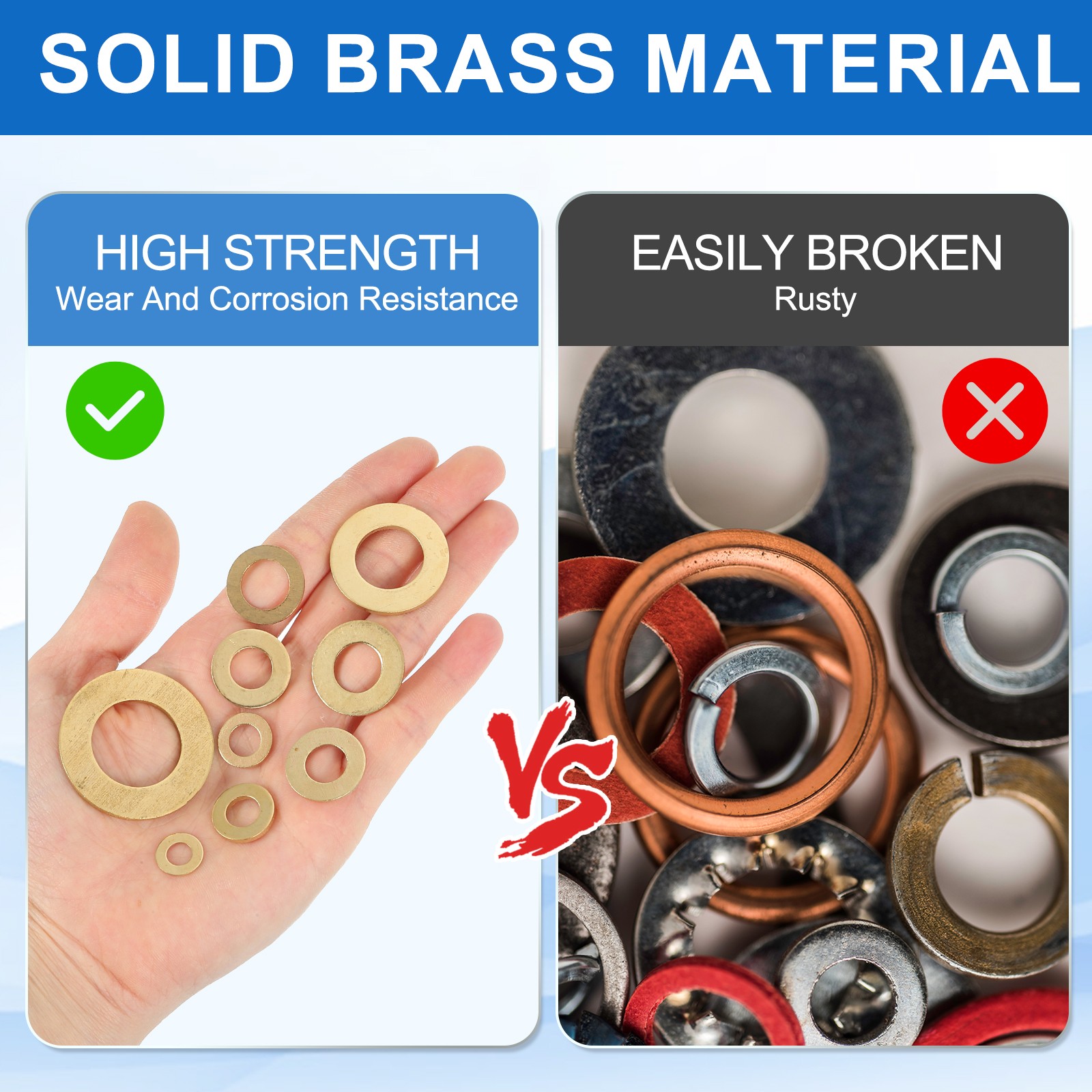 28Pcs Brass Flat Washer M6 6 x 18 x 1.5mm Fenders Washers Assortment