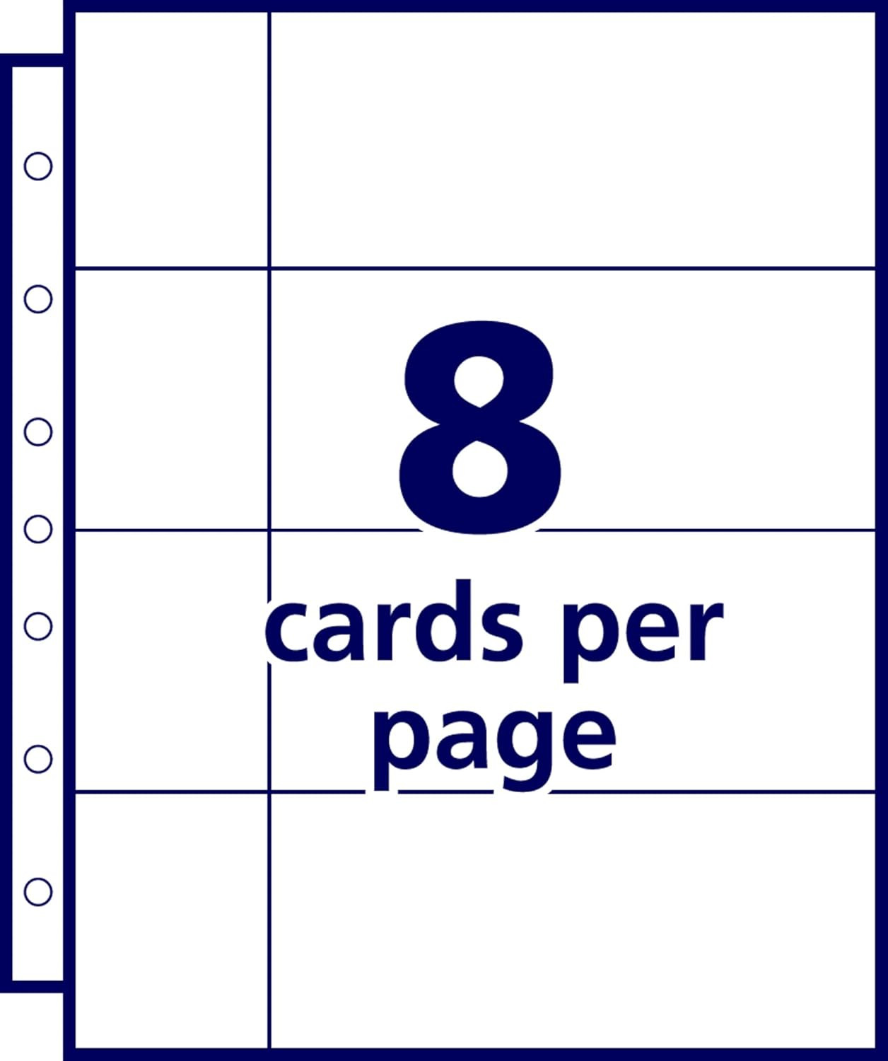 Clear Business Card Organizer Pages for 5.5″ X 8.5″ Mini Binders, Pack of 5 Hold
