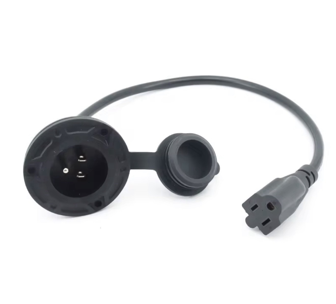HMMWV HUMVEE RV Shore Power Inlet Charger Plug 15 Amp AC Port Plug, Black