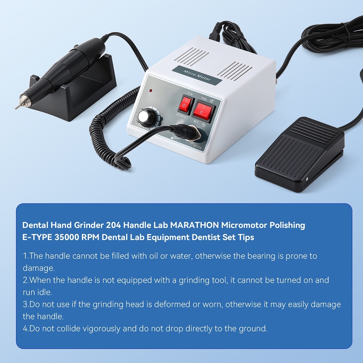 Dental Lab Marathon Electric Micromotor Polishing Unit + 35K rpm Motor Handpiece
