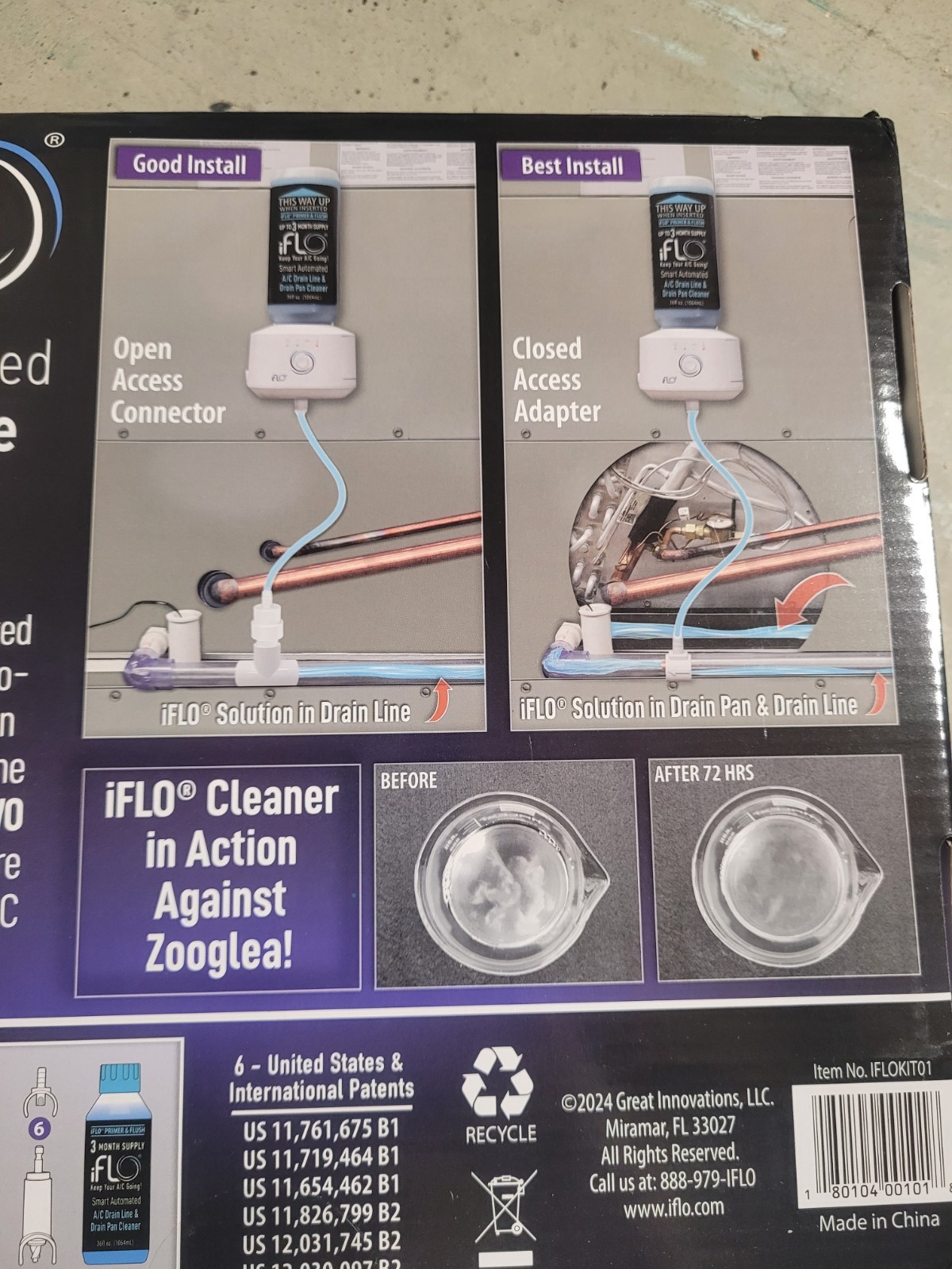 iFLO IFLOKIT01 Smart Automated A/C Drain Line HVAC Cleaner 36 fl oz
