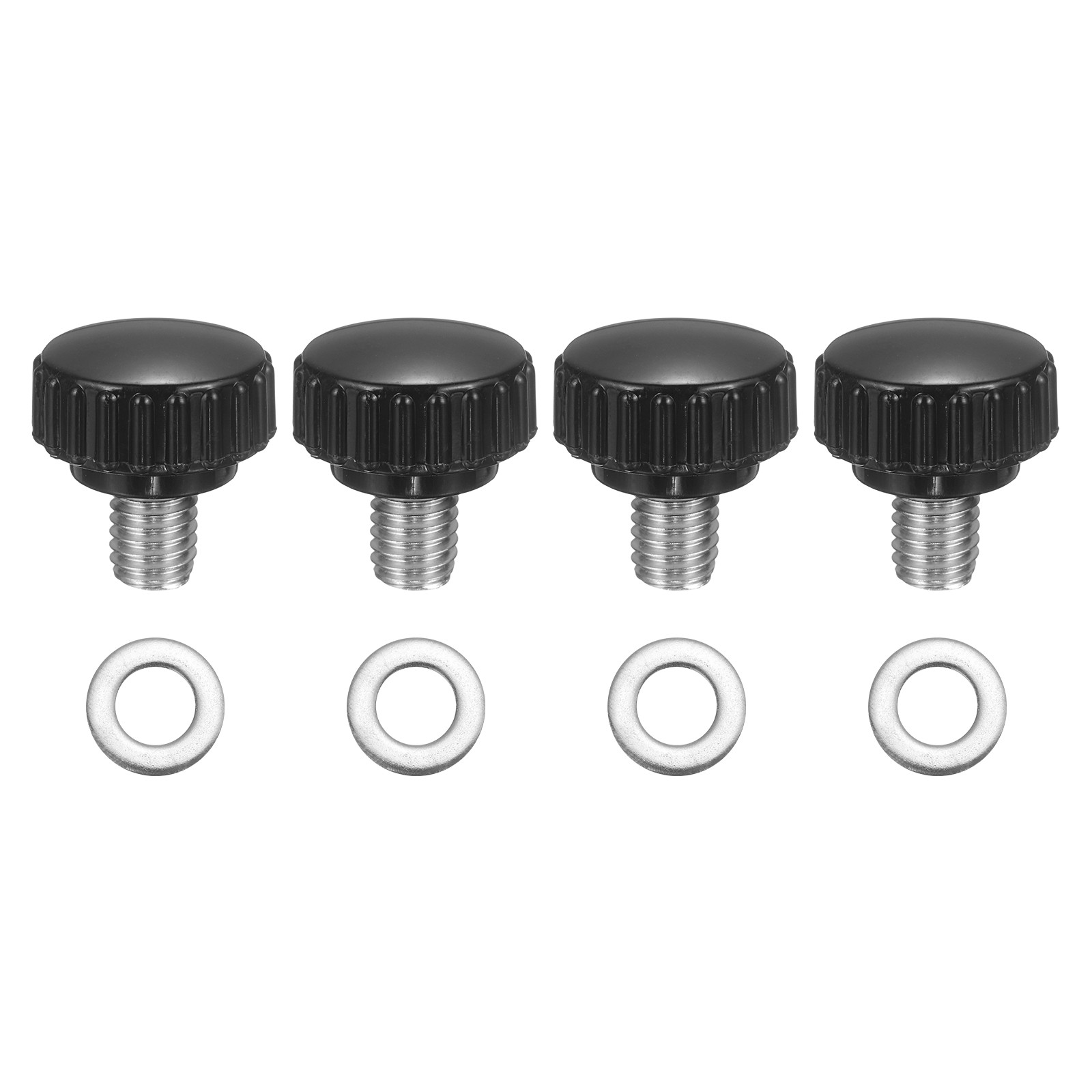 4Pcs Knurled Clamping Knobs, M8 x 10mm 22mm Width Handle Bolts Grip with Washers