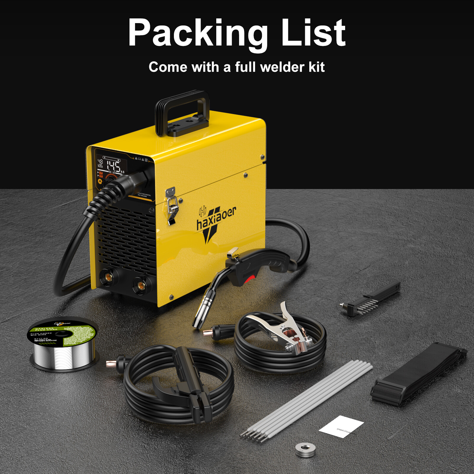 145A MIG Welder 110V Flux Core Gasless MIG/Stick/Lift TIG with TIG Welding Torch