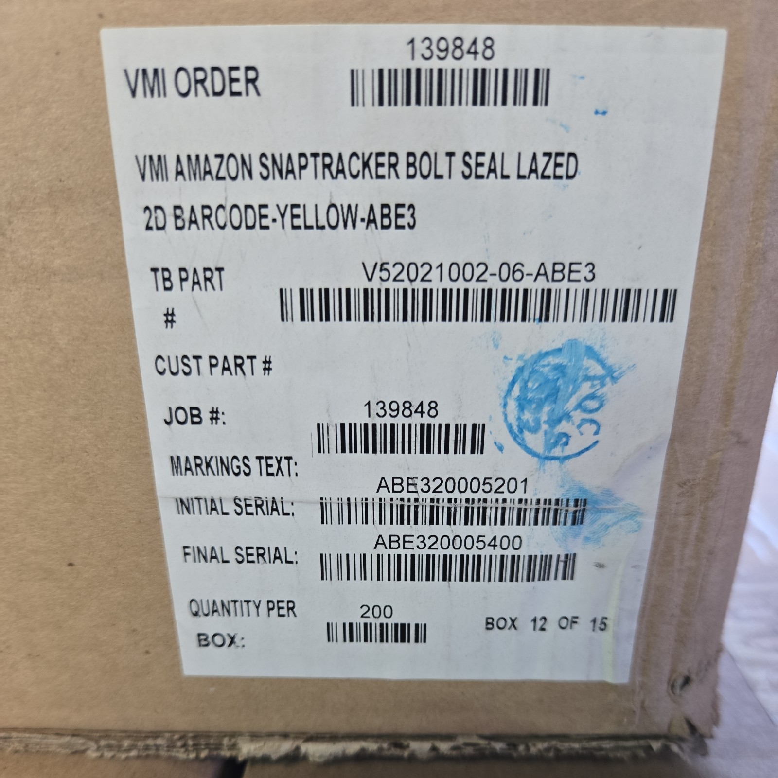 (200) TydenBrooks SnapTracker 3-1/4″ Bolt Seals Yellow Truck Shipping Lock