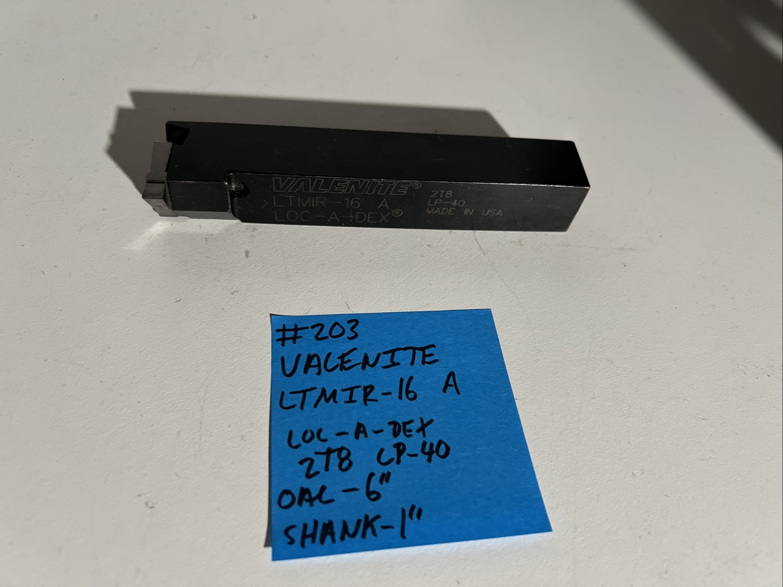 valenite LTMIR-16 A Indexible Carbide Lathe Toolholder 6”OAL 1”Shank Threading