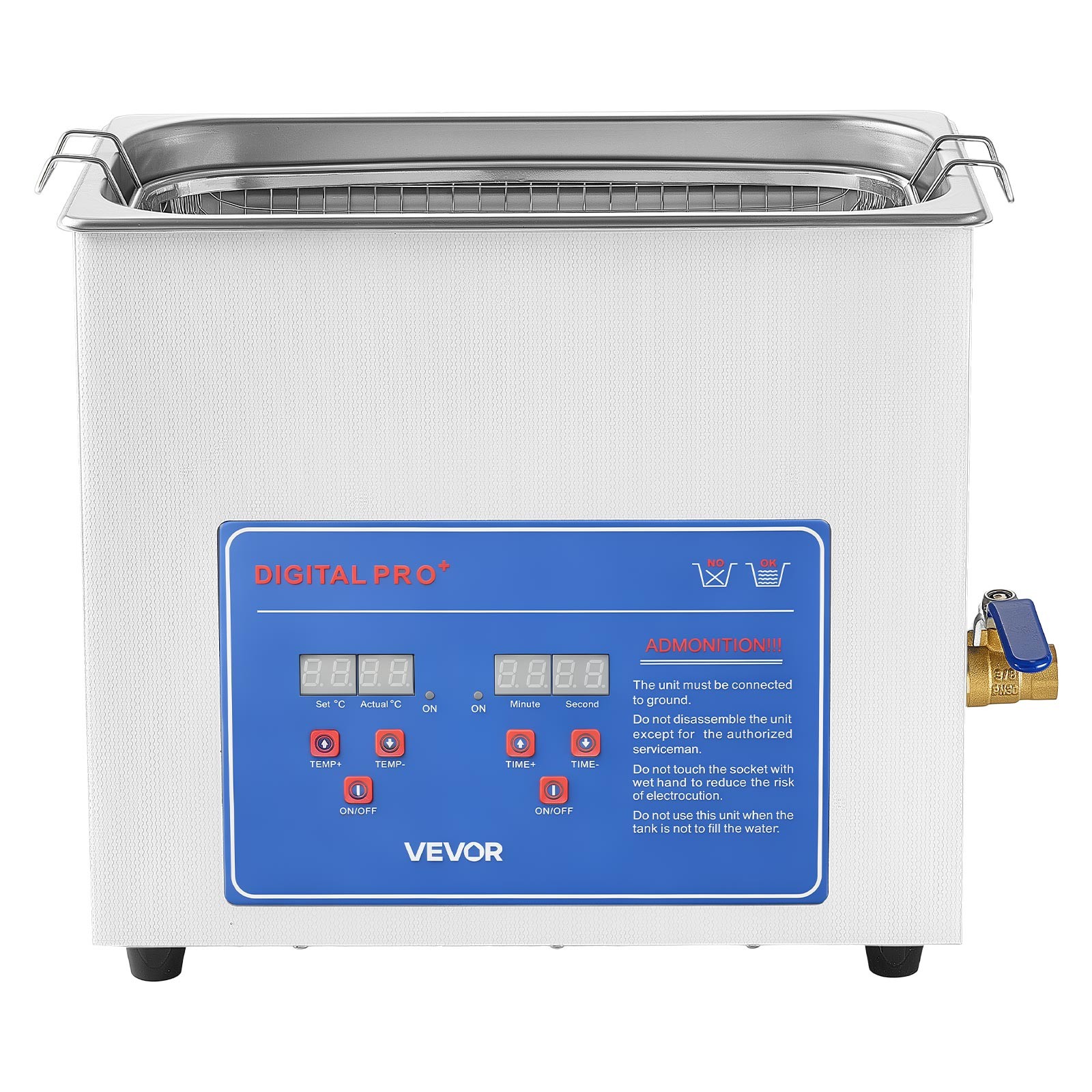 VEVOR Ultrasonic Cleaner 6L-Class Ultrasonic Parts Cleaner 40kHz for Jewelry