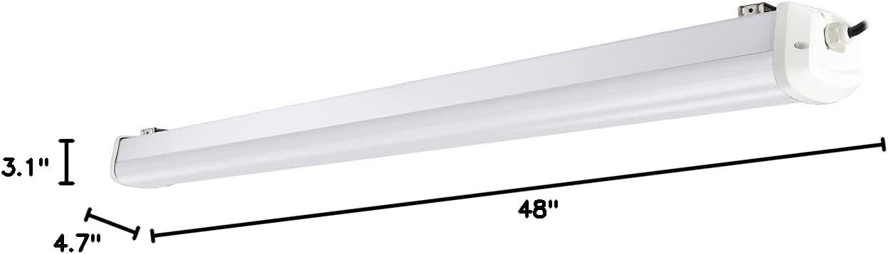 4FT Vapor Tight LED Fixture 40W/32W/24W 4800lm 5000K 0-10V Dimmable
