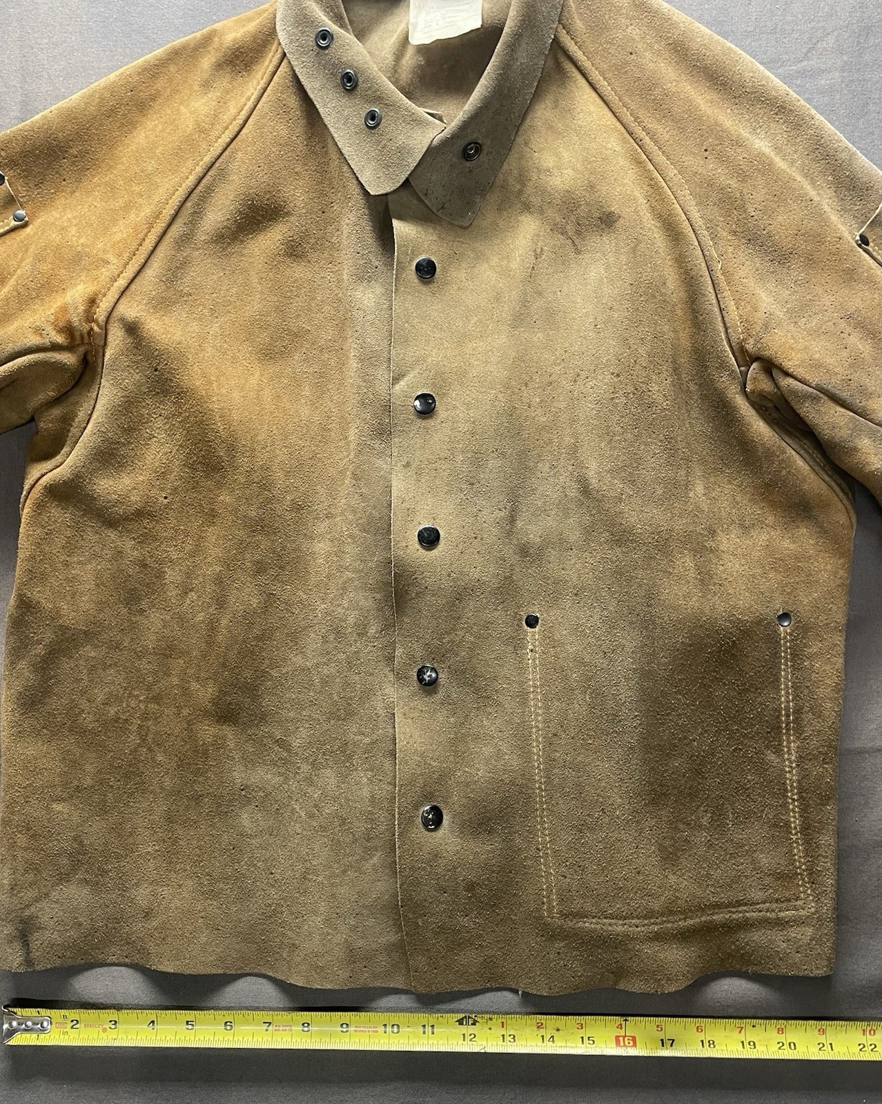 Vintage Weldmark Cowhide Leather Welding Jacket Brown Size L Back Buckle