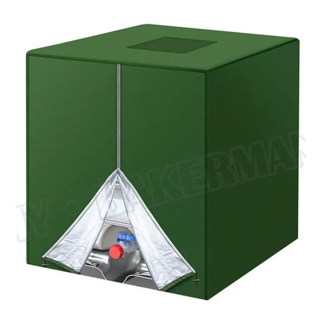 IBC Tote Cover 275 Gallon Waterproof 420D UV Resistant Tank Cover Zipper