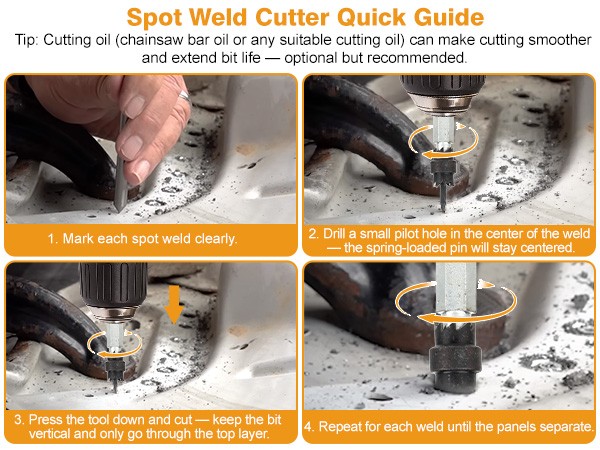3/8″ 5/16″Double Sided Spot Weld Cutter Remover Drill Bit Welder Cut Rotary Kit